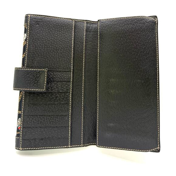 EUC Gucci Leather and Silk Patterned Wallet (RARE) - Picture 6 of 10